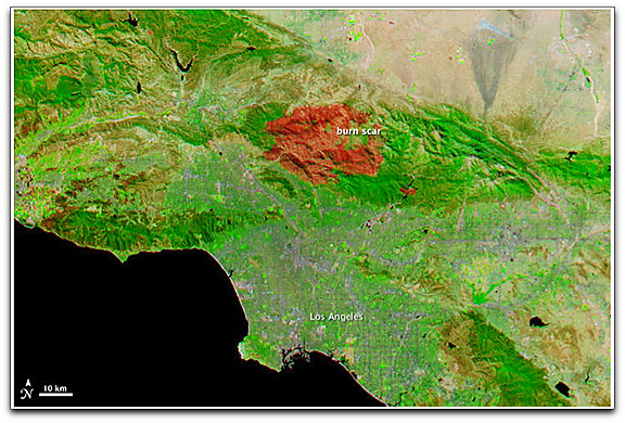NASA Aqua Station Fire burn scar