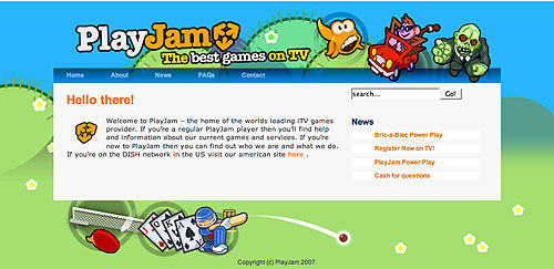 General Entertainment's PlayJam home page