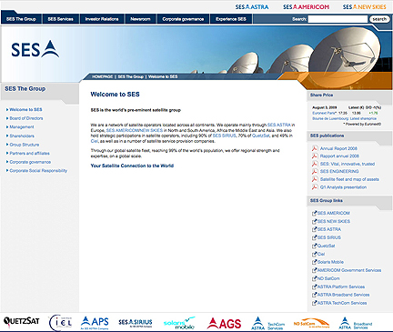 SES corporate homepage