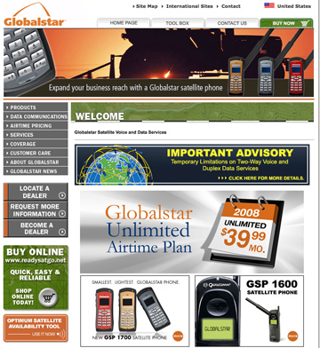 Globalstar homepage