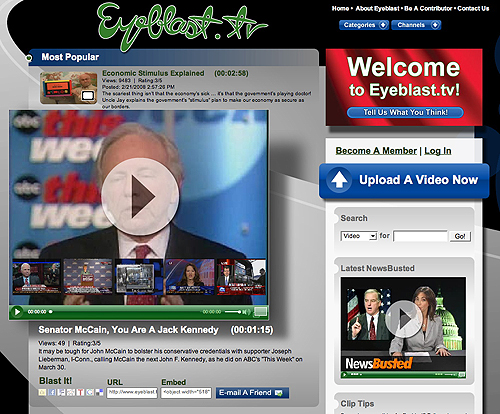 Eyeblast TV home page