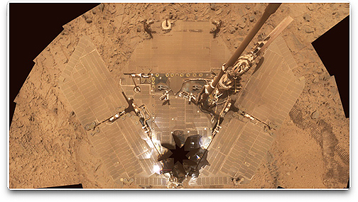 NASA's Spirit Rover photo of dusty conditions