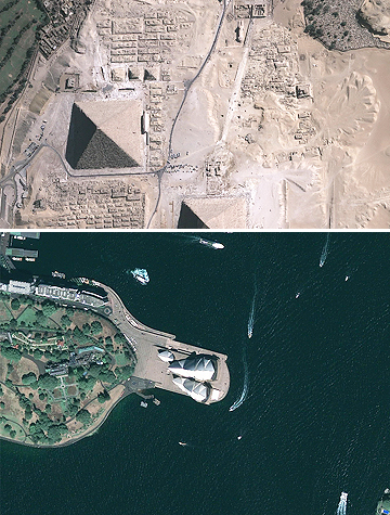 GeoEye-1 Giza pyramids Sydney
