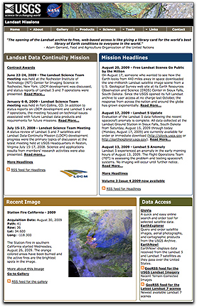 USGS Landsat homepage
