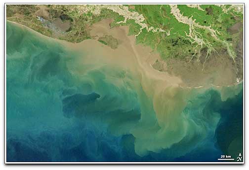 Aqua sediment in Gulf of Mexico NASA