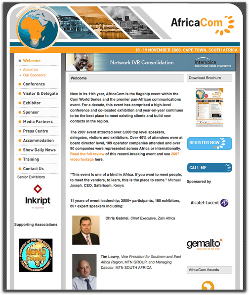 AfricaCOM homepage