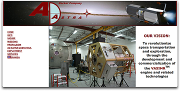 Ad Astra Rocket Company homepage