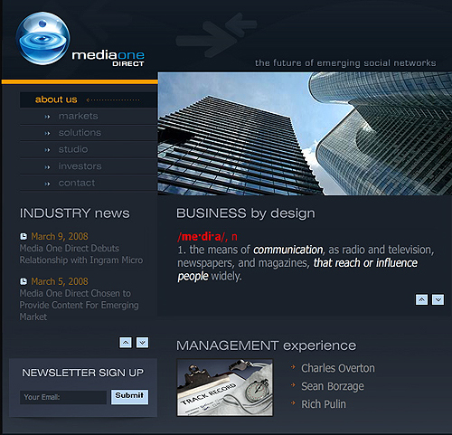 Media One Direct home page