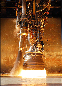 SpaceX' Merlin 1C engine test firing