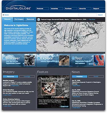 DigitalGlobe homepage