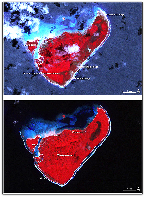 Somoan tsunami (NASA Terra)