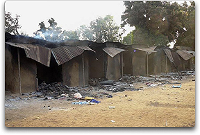 burned village