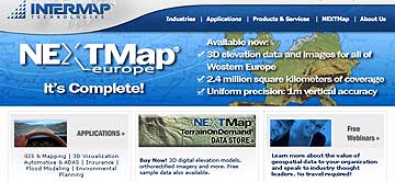 Intermap Technologies homepage