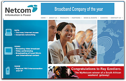 Netcom Africa homepage