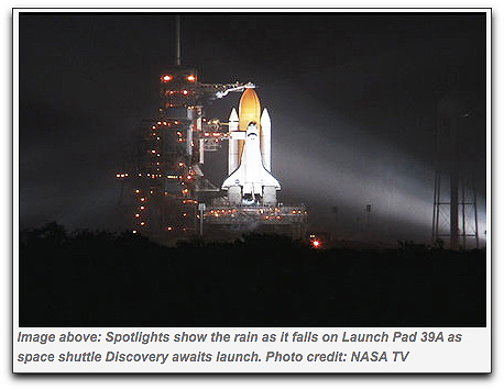 Space shuttle STS-128 + rain