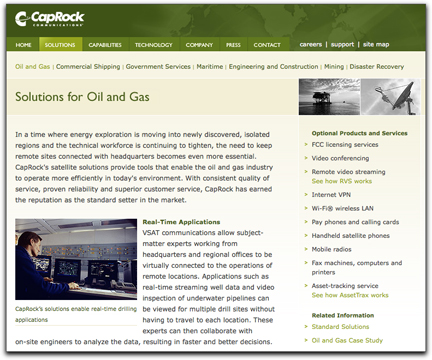 CapRock Oil & Gas webpage