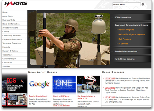 Harris homepage