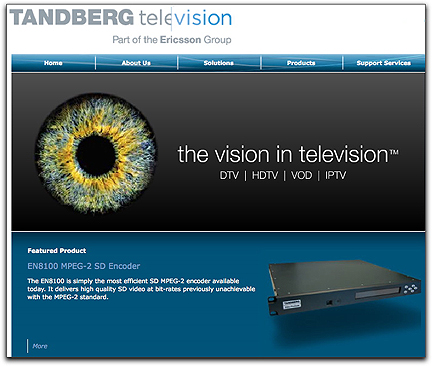 TANDBERG TV homepage graphic