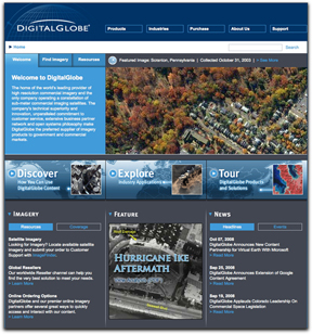 DigitalGlobe homepage 1108