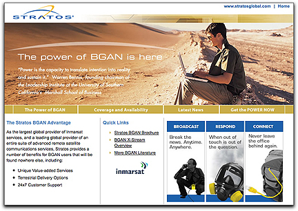 Stratos BGAN homepage