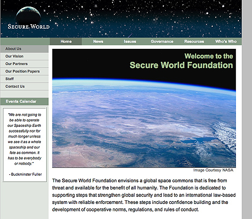 Secure World Foundation home page