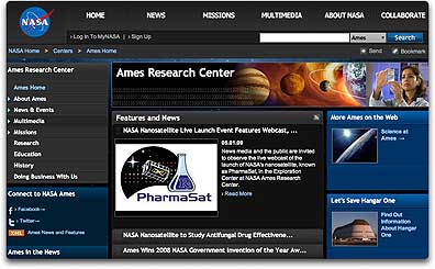 NASA Ames homepage