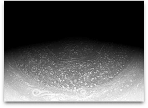 Cassini Saturn hexagon north pole (NASA)