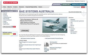BAE Systems Australia homepage