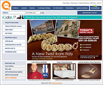 QVC channel homepage