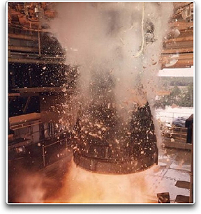 Space Shuttle engine test at Stennis