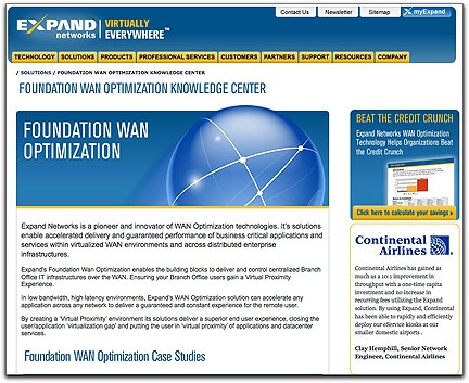 Expand WAN optimization webpage
