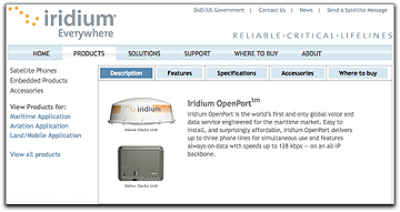 Iridium OpenPort page