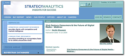 Strategy Analytics web video seminar