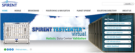 Spirent homepage