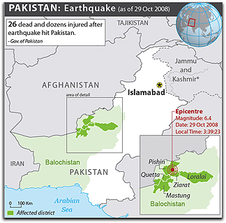 Pakistan Earthquake Map