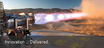 ATK rocket engine firing banner