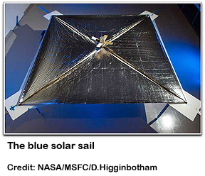 NASA's nanosat's blue solar sail