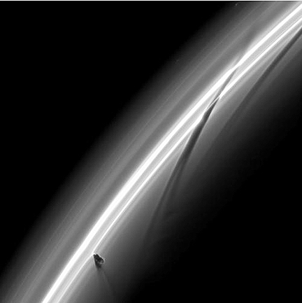 Cassini Saturn F-Ring Intrusion Prometheus