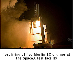 SpaceX Merlin 1C engine test