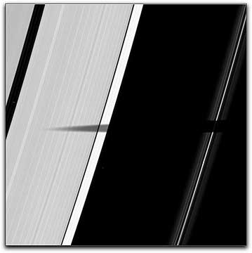 Mimas shadown on Saturn's rings
