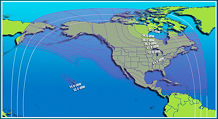 Intelsat Galaxy 13 coverage map