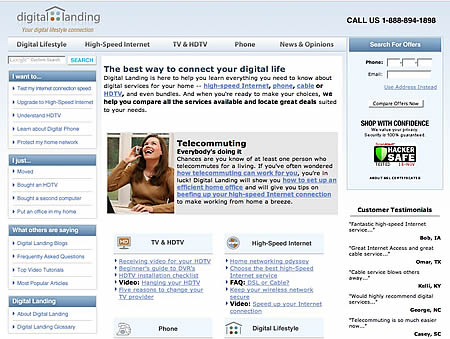 Digital Landing Screen