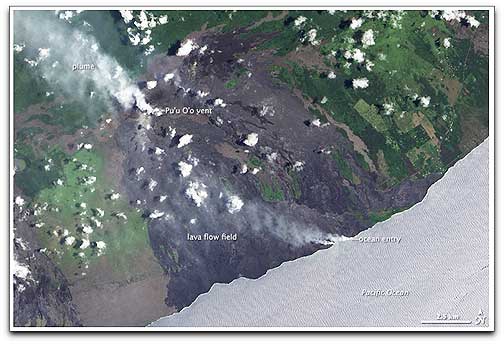 Kilauea Volcano plumes (NASA)