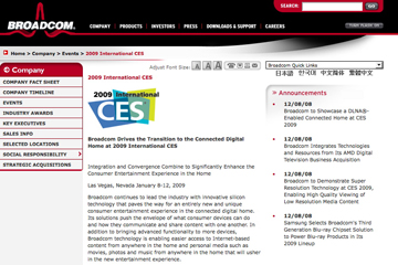 Broadcom CES page