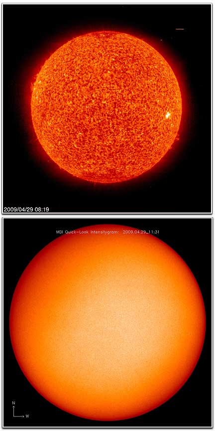 SOHO sunspot imagery (NASA)