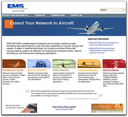 EMS SATCOM homepage