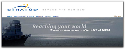 Stratos Global boat homepage graphic