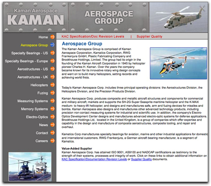Kaman Aerospace Group homepage
