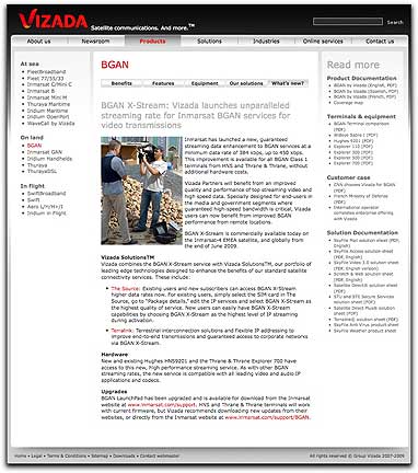 Vizada X-Stream webpage
