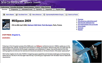 SMi MilSpace 2009 info page